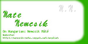 mate nemcsik business card