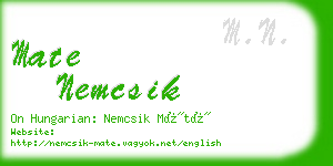 mate nemcsik business card